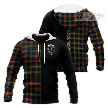 MacLellan Modern Tartan Knitted Hoodie with Family Crest and Half Of Me Style