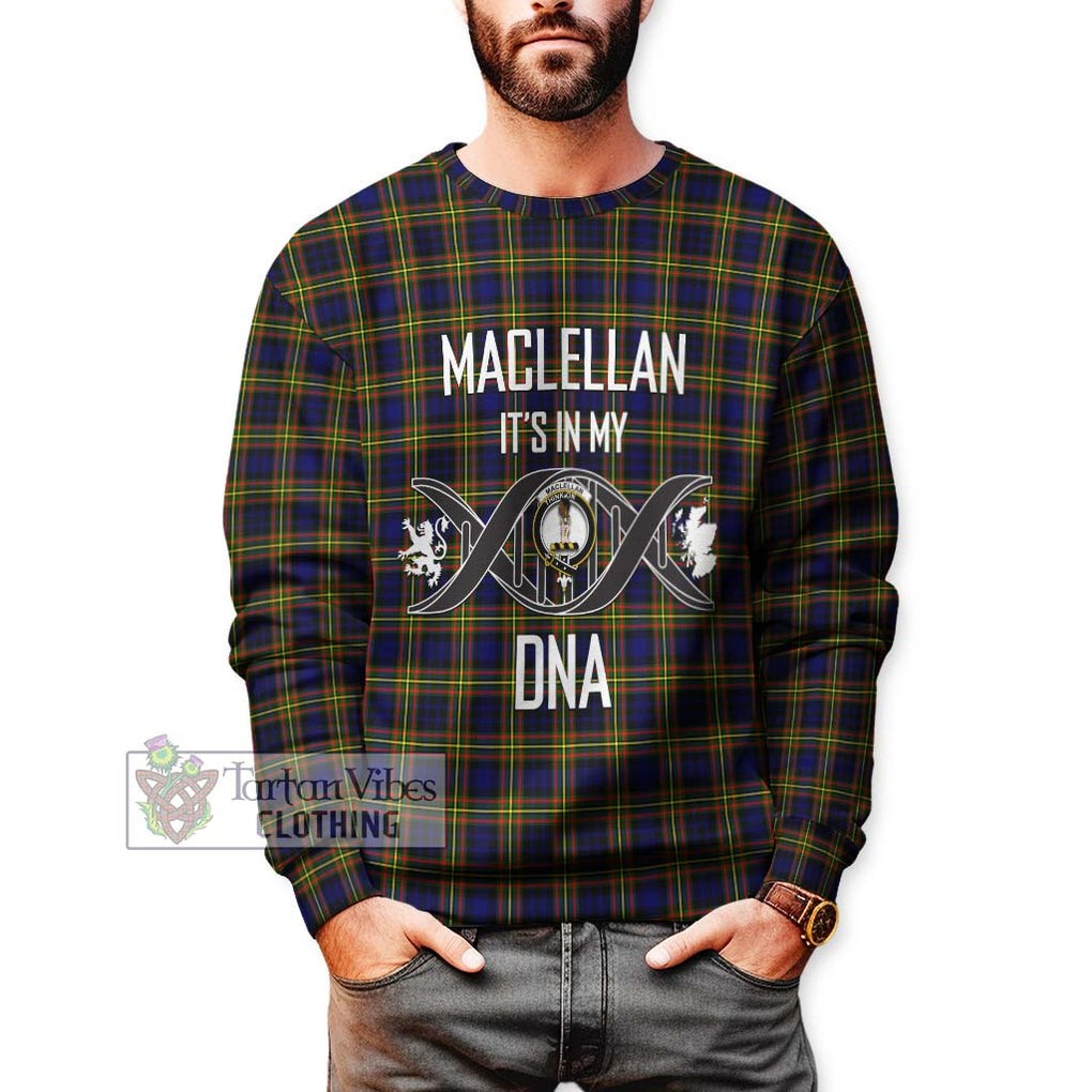 MacLellan Modern Tartan Sweatshirt with Family Crest DNA In Me Style Unisex - Tartanvibesclothing Shop