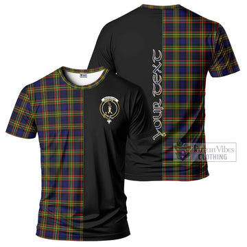 MacLellan Modern Tartan T-Shirt with Family Crest and Half Of Me Style