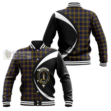 MacLellan Modern Tartan Baseball Jacket with Family Crest Circle Style