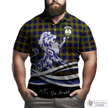 MacLellan Modern Tartan Polo Shirt with Alba Gu Brath Regal Lion Emblem