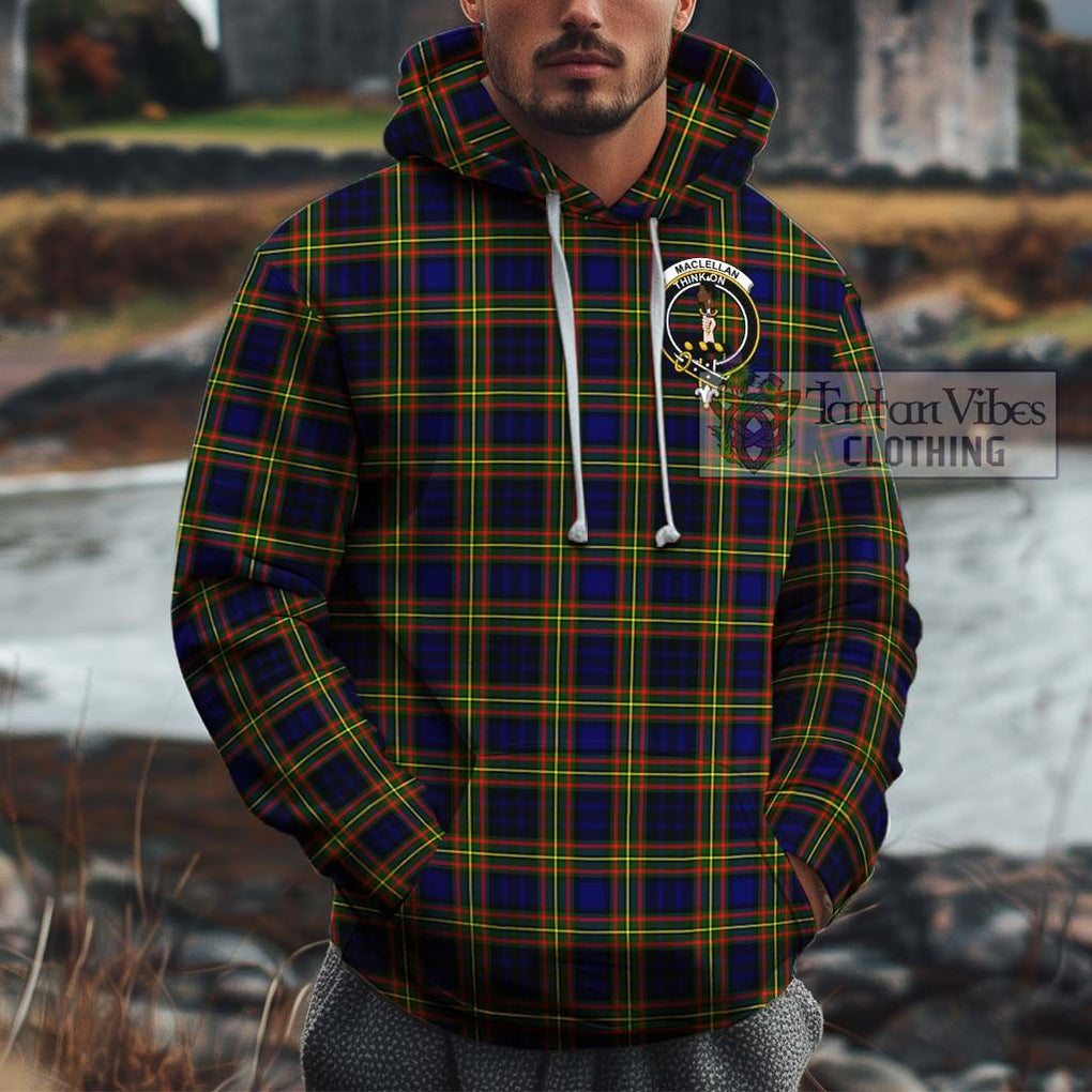 MacLellan Modern Tartan Cotton Hoodie with Family Crest Pullover Hoodie XS - Tartan Vibes Clothing