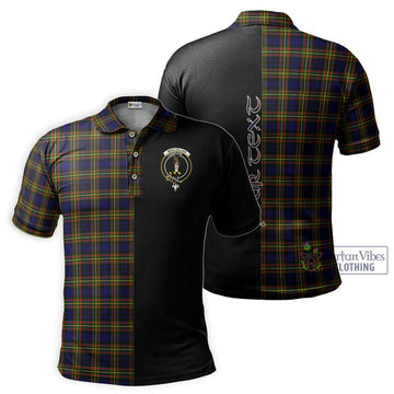 MacLellan Modern Tartan Polo Shirt with Family Crest and Half Of Me Style