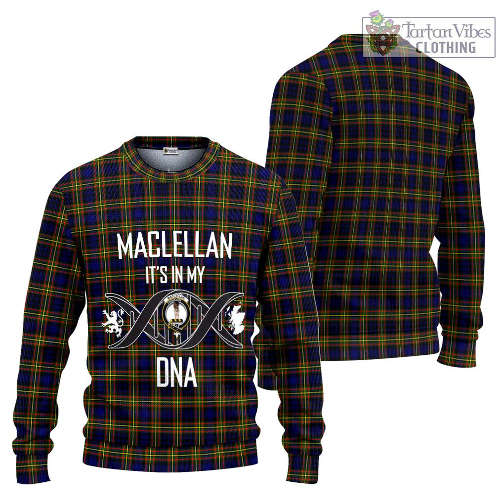 MacLellan Modern Tartan Knitted Sweater with Family Crest DNA In Me Style Unisex - Tartanvibesclothing Shop