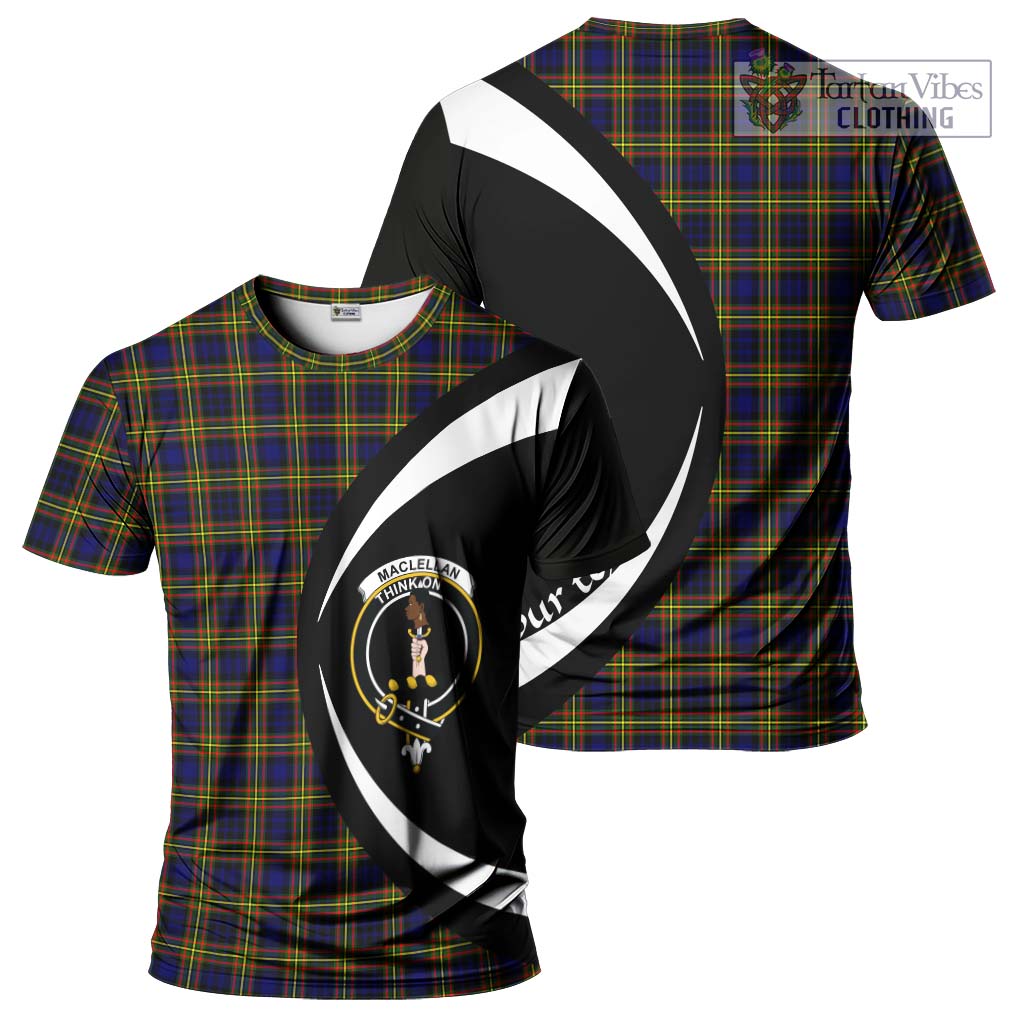 Tartan Vibes Clothing MacLellan Modern Tartan T-Shirt with Family Crest Circle Style