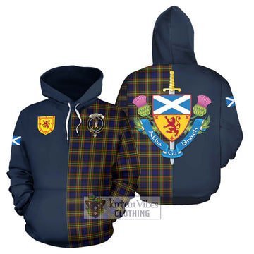 MacLellan Modern Tartan Hoodie Alba with Scottish Lion Royal Arm Half Style