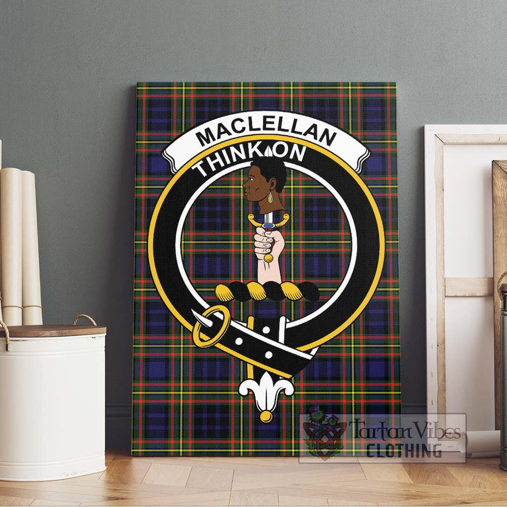 MacLellan Modern Tartan Canvas Print Wall Art with Family Crest Without Frame - Tartan Vibes Clothing