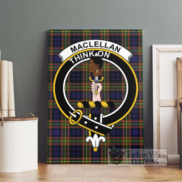 MacLellan Modern Tartan Canvas Print Wall Art with Family Crest