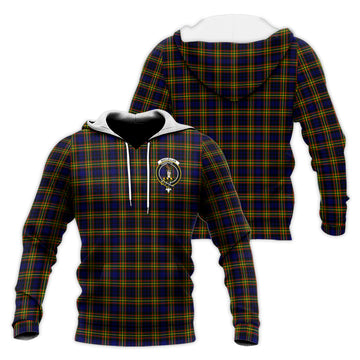 MacLellan Modern Tartan Knitted Hoodie with Family Crest