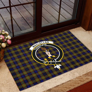 MacLellan Modern Tartan Door Mat with Family Crest