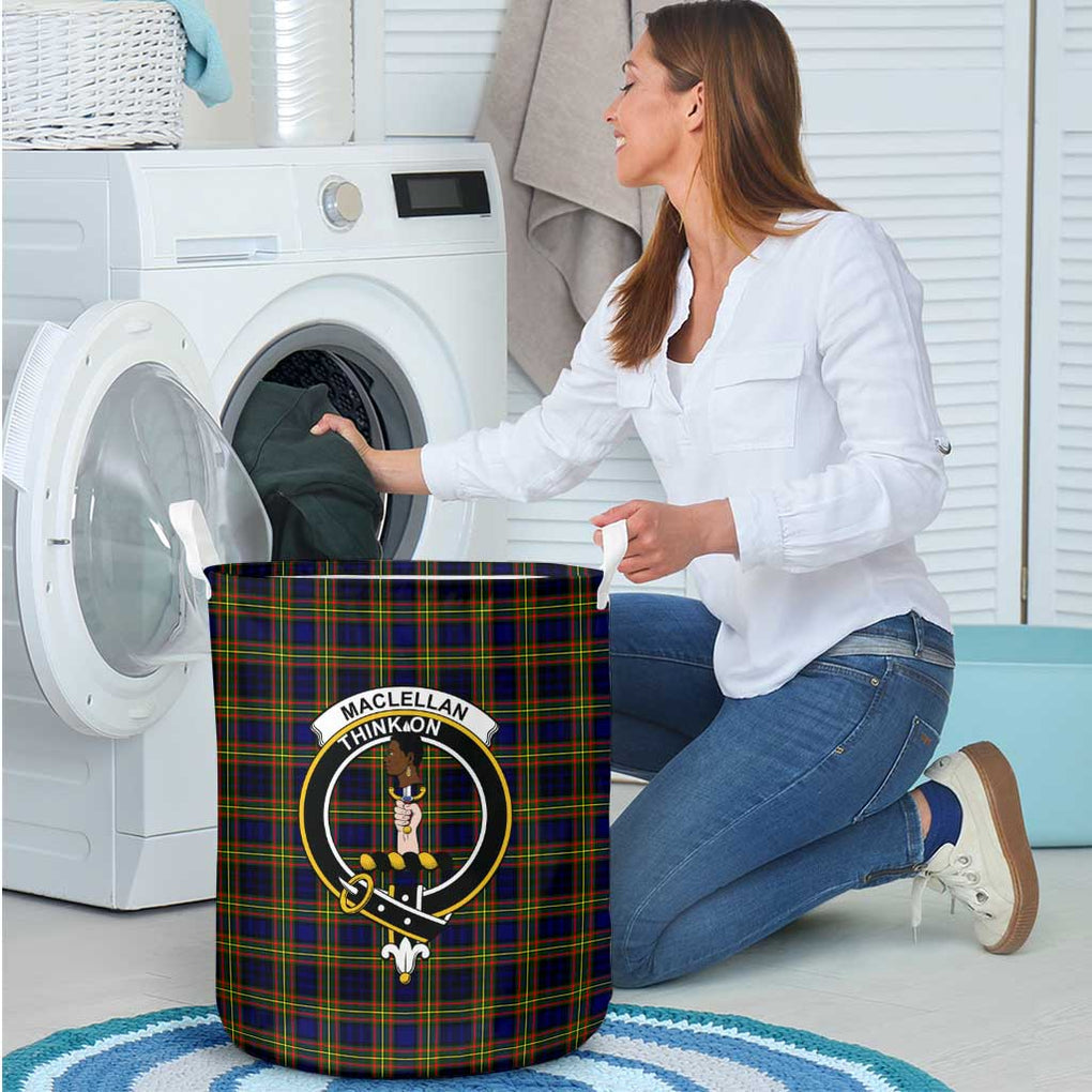 MacLellan Modern Tartan Laundry Basket with Family Crest - Tartanvibesclothing Shop