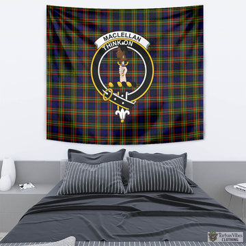 MacLellan Modern Tartan Tapestry Wall Hanging and Home Decor for Room with Family Crest