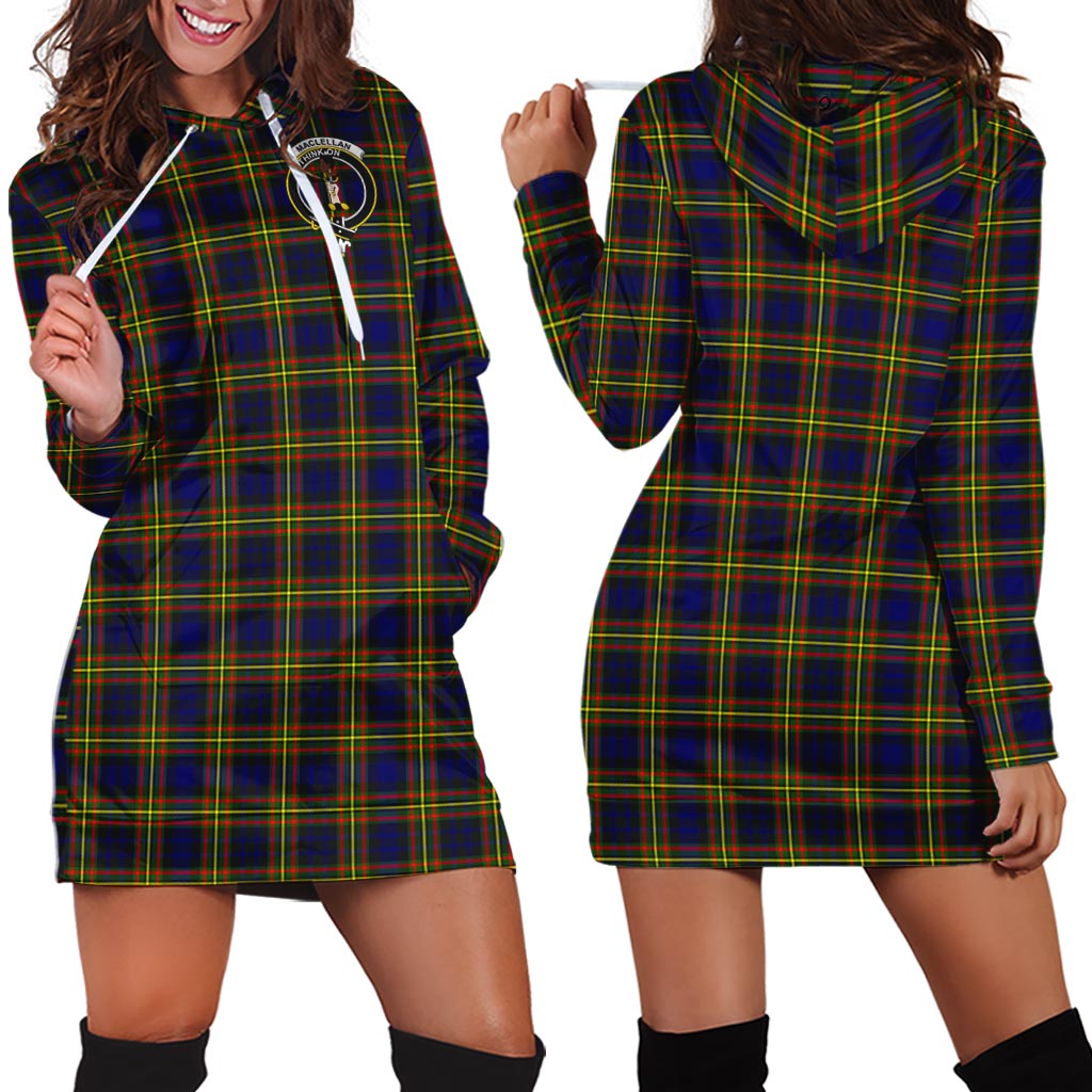 MacLellan Modern Tartan Hoodie Dress with Family Crest - Tartan Vibes Clothing