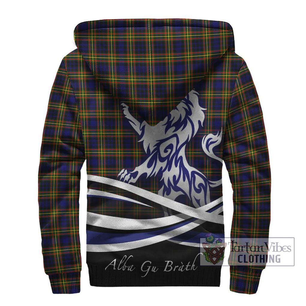 MacLellan Modern Tartan Sherpa Hoodie with Alba Gu Brath Regal Lion Emblem - Tartanvibesclothing Shop