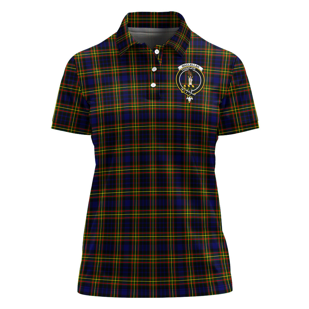 MacLellan Modern Tartan Polo Shirt with Family Crest For Women - Tartan Vibes Clothing