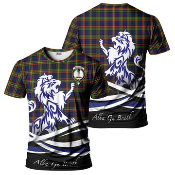 MacLellan Modern Tartan T-Shirt with Alba Gu Brath Regal Lion Emblem