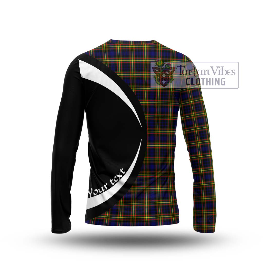 MacLellan Modern Tartan Long Sleeve T-Shirt with Family Crest Circle Style - Tartan Vibes Clothing