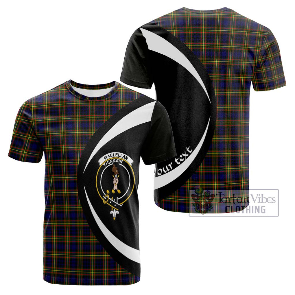 Tartan Vibes Clothing MacLellan Modern Tartan Cotton T-shirt with Family Crest Circle Style