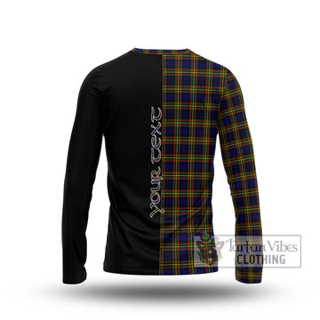 MacLellan Modern Tartan Long Sleeve T-Shirt with Family Crest and Half Of Me Style