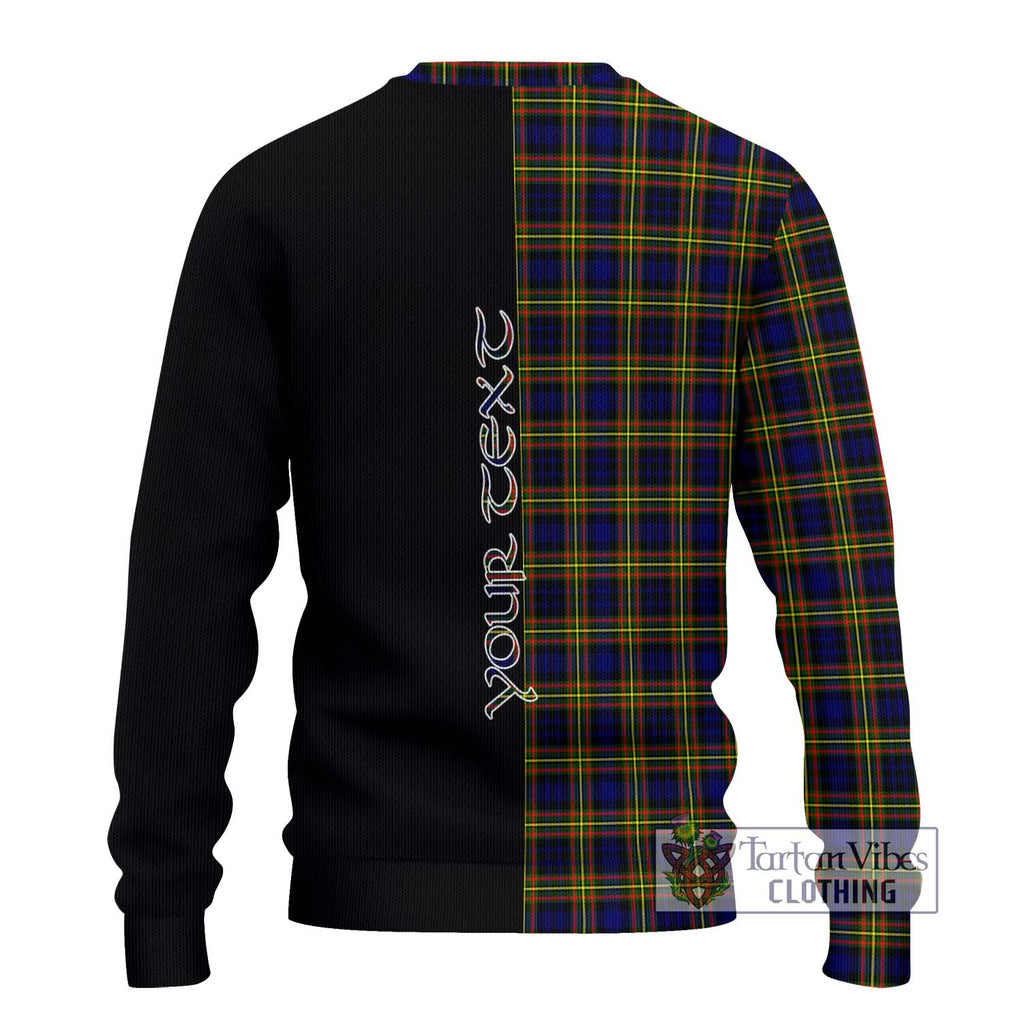 MacLellan Modern Tartan Knitted Sweater with Family Crest and Half Of Me Style - Tartanvibesclothing Shop