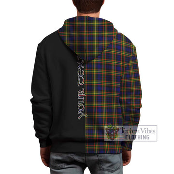 MacLellan Modern Tartan Hoodie with Family Crest and Half Of Me Style