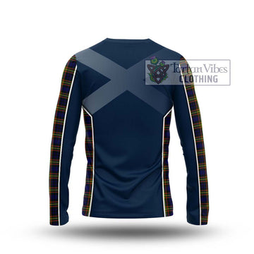 MacLellan Modern Tartan Long Sleeve T-Shirt with Family Crest and Lion Rampant Vibes Sport Style