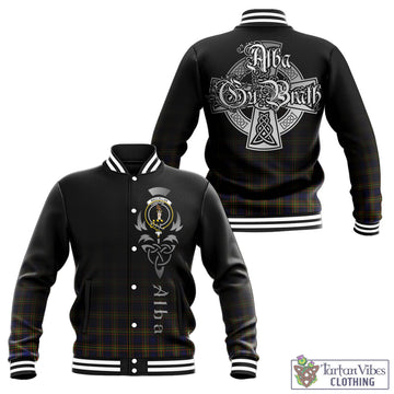 MacLellan Modern Tartan Baseball Jacket Featuring Alba Gu Brath Family Crest Celtic Inspired