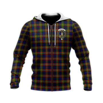 MacLellan Modern Tartan Knitted Hoodie with Family Crest