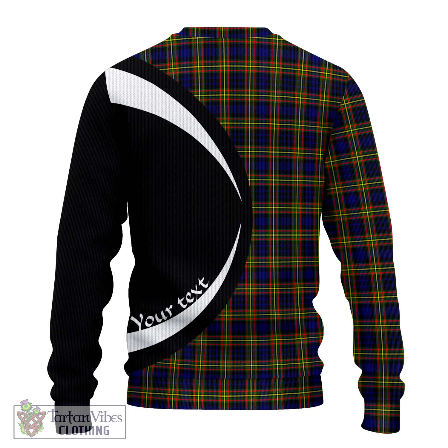 MacLellan Modern Tartan Knitted Sweater with Family Crest Circle Style - Tartan Vibes Clothing