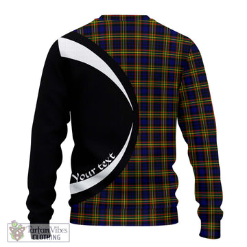 MacLellan Modern Tartan Ugly Sweater with Family Crest Circle Style