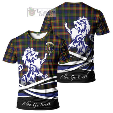 MacLellan Modern Tartan Cotton T-shirt with Alba Gu Brath Regal Lion Emblem