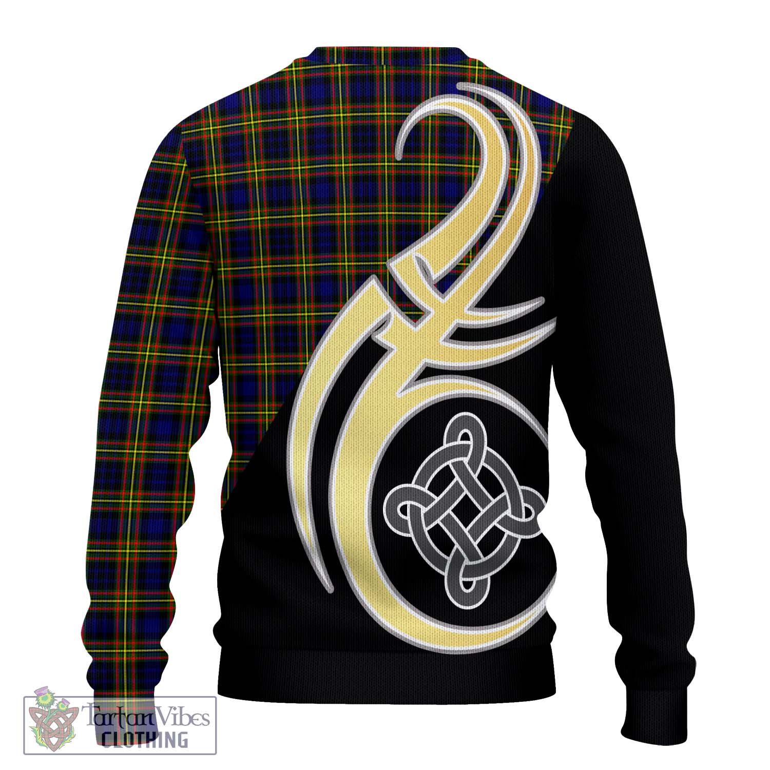 MacLellan Modern Tartan Knitted Sweater with Family Crest and Celtic Symbol Style - Tartan Vibes Clothing