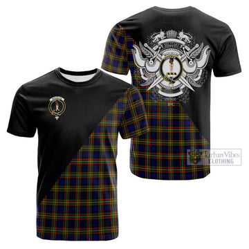 MacLellan Modern Tartan Cotton T-shirt with Family Crest and Military Logo Style