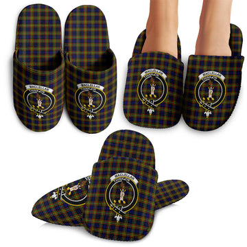 MacLellan Modern Tartan Home Slippers with Family Crest