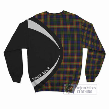 MacLellan Modern Tartan Sweatshirt with Family Crest Circle Style