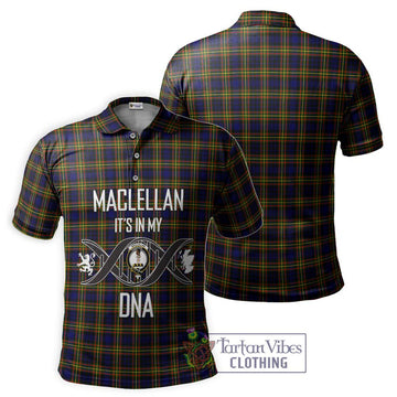 MacLellan Modern Tartan Polo Shirt with Family Crest DNA In Me Style