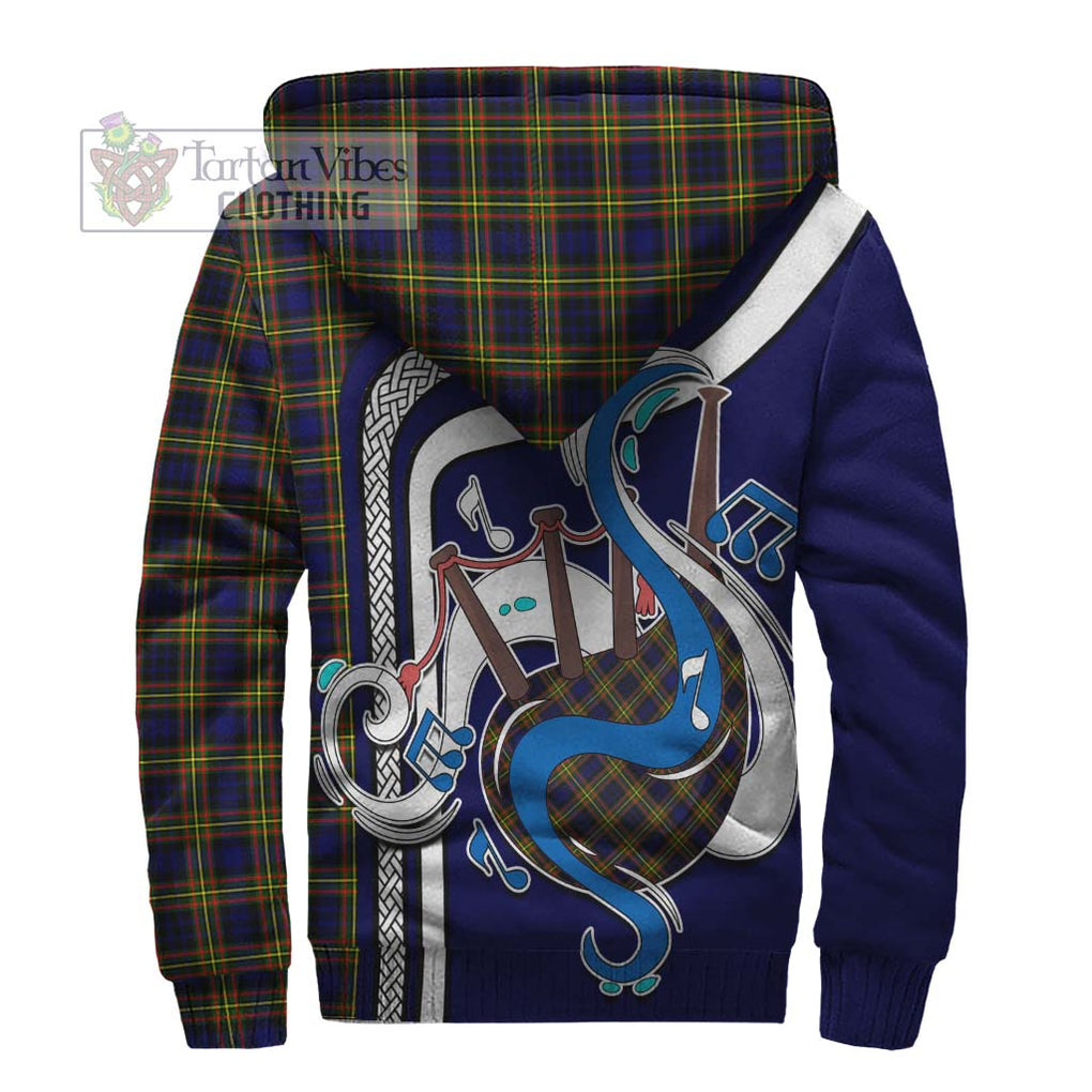 MacLellan Modern Tartan Sherpa Hoodie with Epic Bagpipe Style - Tartanvibesclothing Shop