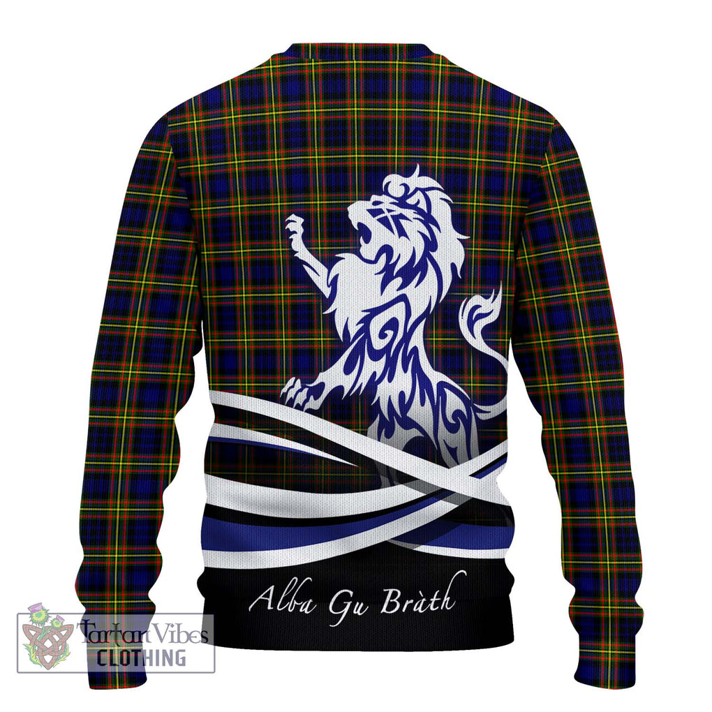 MacLellan Modern Tartan Knitted Sweater with Alba Gu Brath Regal Lion Emblem - Tartanvibesclothing Shop