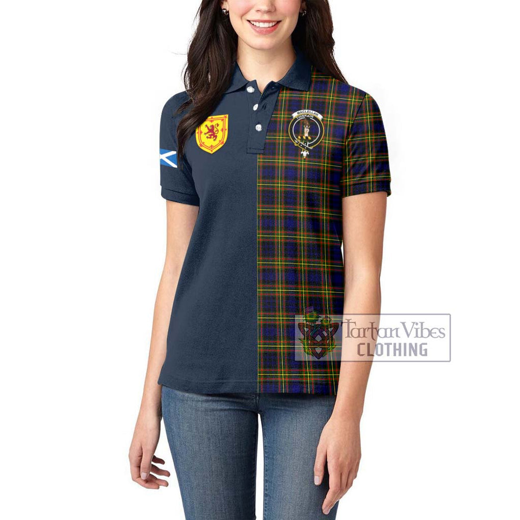 Tartan Vibes Clothing MacLellan Modern Tartan Women's Polo Shirt with Scottish Lion Royal Arm Half Style