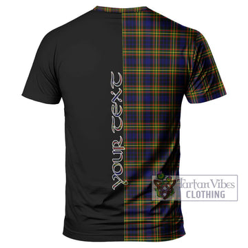 MacLellan Modern Tartan T-Shirt with Family Crest and Half Of Me Style