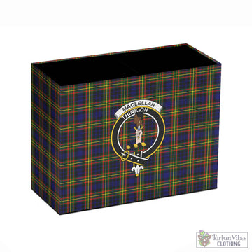 MacLellan Modern Tartan Pen Holder with Family Crest