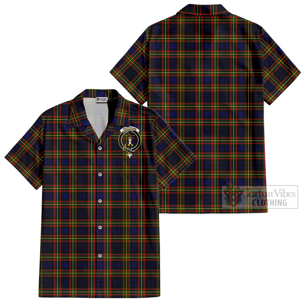 MacLellan Modern Tartan Cotton Hawaiian Shirt with Family Crest Kid - Tartan Vibes Clothing