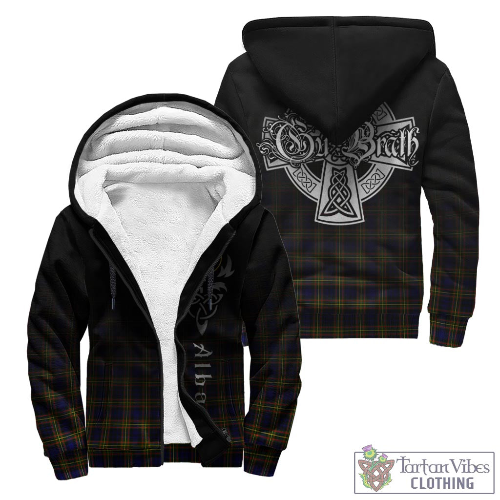 Tartan Vibes Clothing MacLellan Modern Tartan Sherpa Hoodie Featuring Alba Gu Brath Family Crest Celtic Inspired