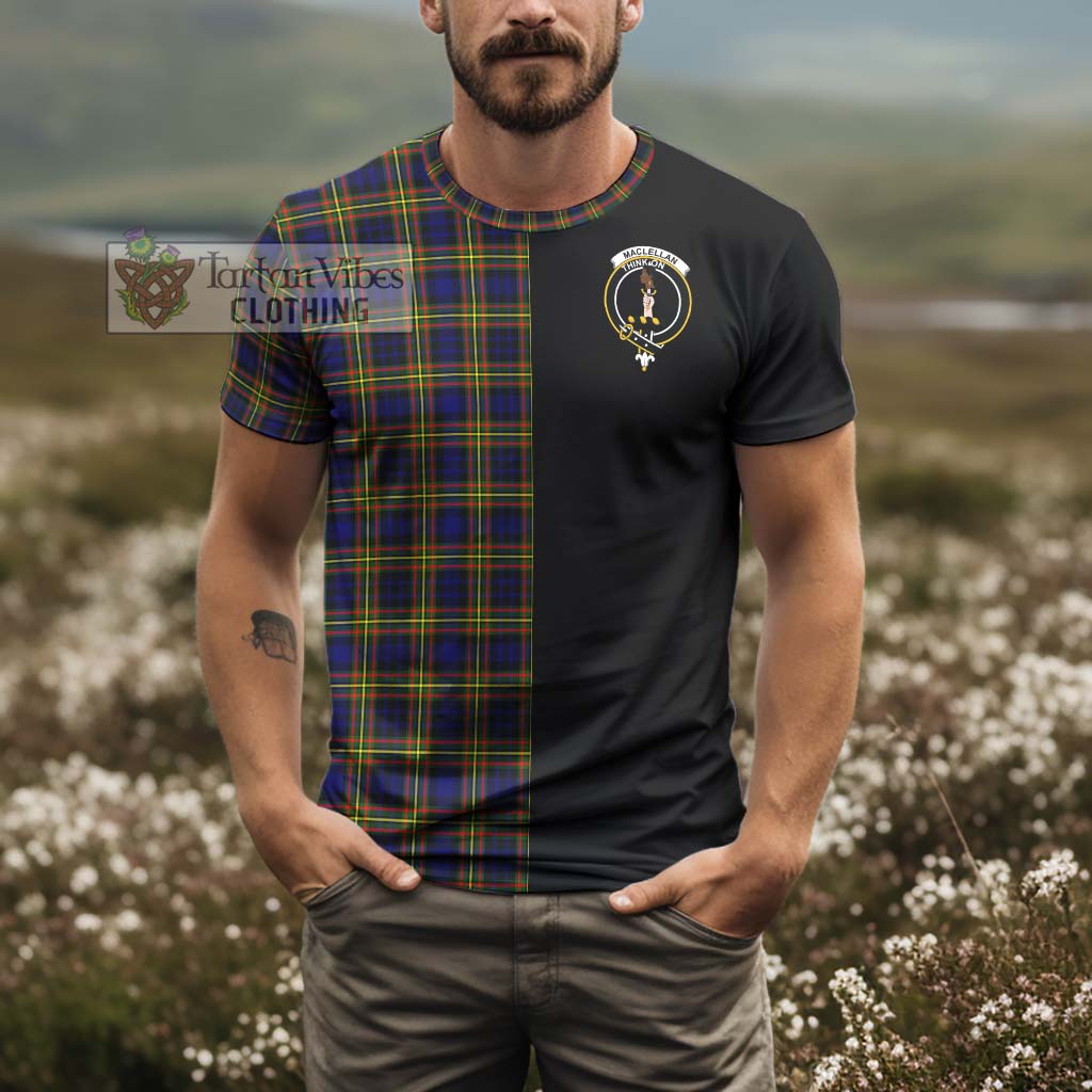 Tartan Vibes Clothing MacLellan Modern Tartan T-Shirt with Family Crest and Half Of Me Style