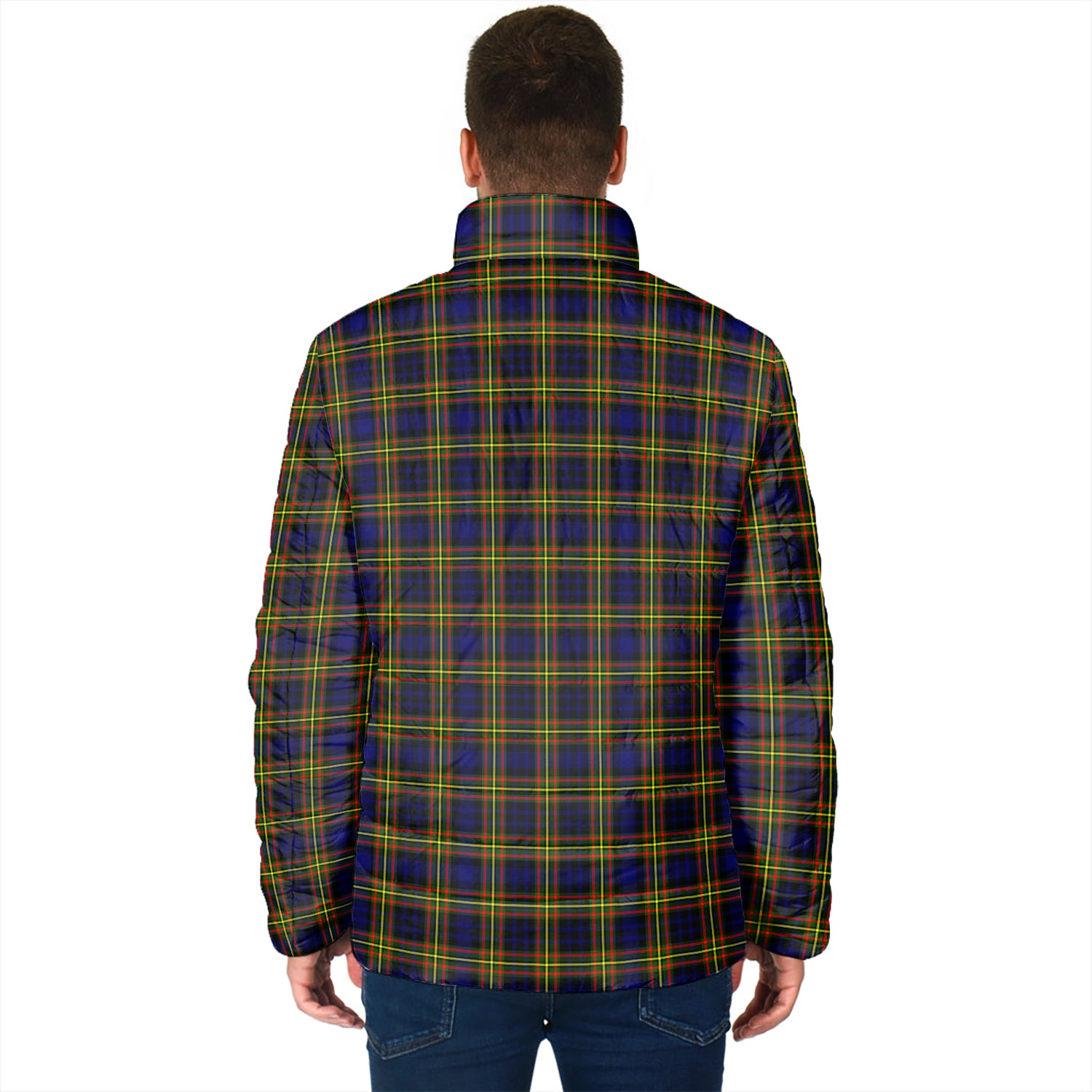 MacLellan Modern Tartan Padded Jacket with Family Crest - Tartan Vibes Clothing