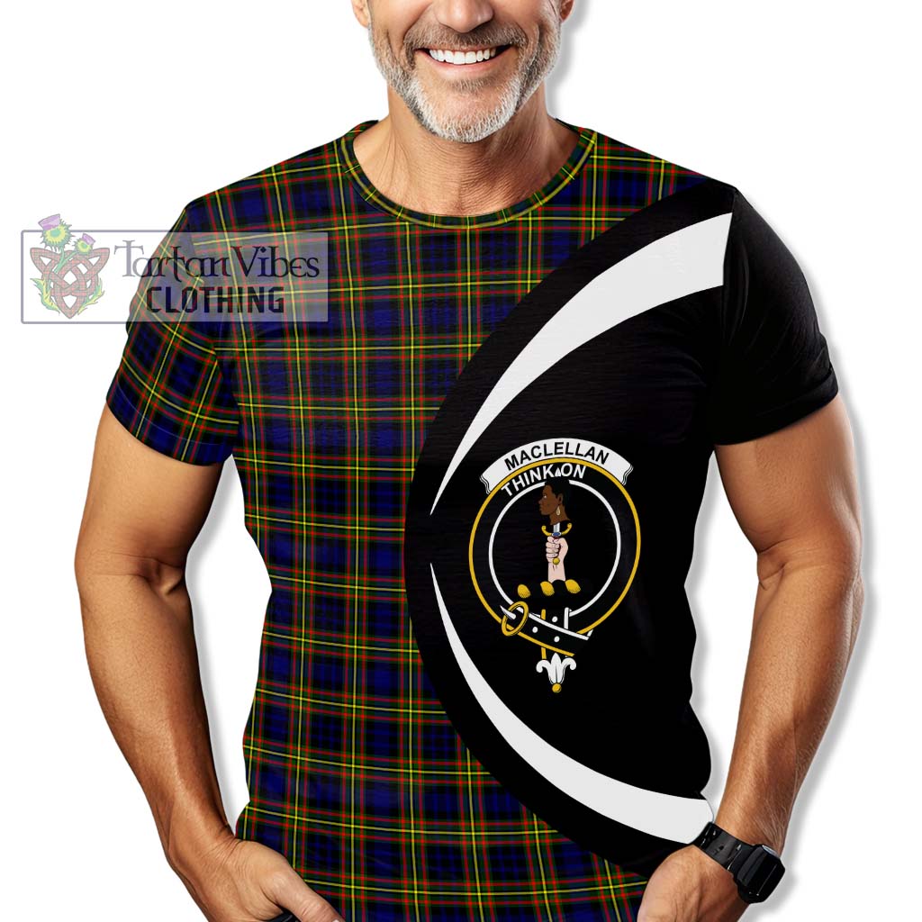 Tartan Vibes Clothing MacLellan Modern Tartan T-Shirt with Family Crest Circle Style