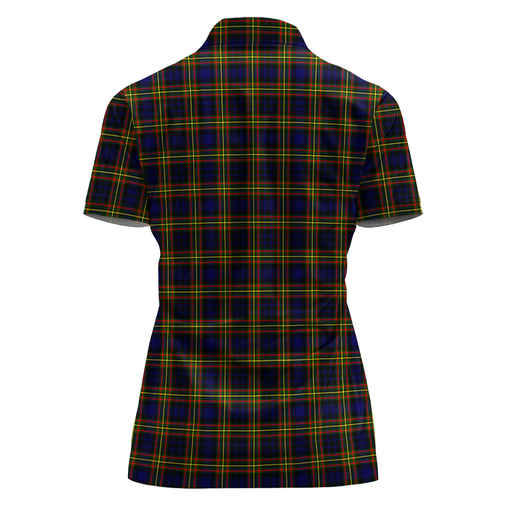 MacLellan Modern Tartan Polo Shirt with Family Crest For Women - Tartan Vibes Clothing