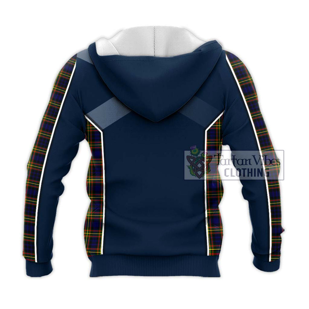 MacLellan Modern Tartan Knitted Hoodie with Family Crest and Lion Rampant Vibes Sport Style - Tartan Vibes Clothing