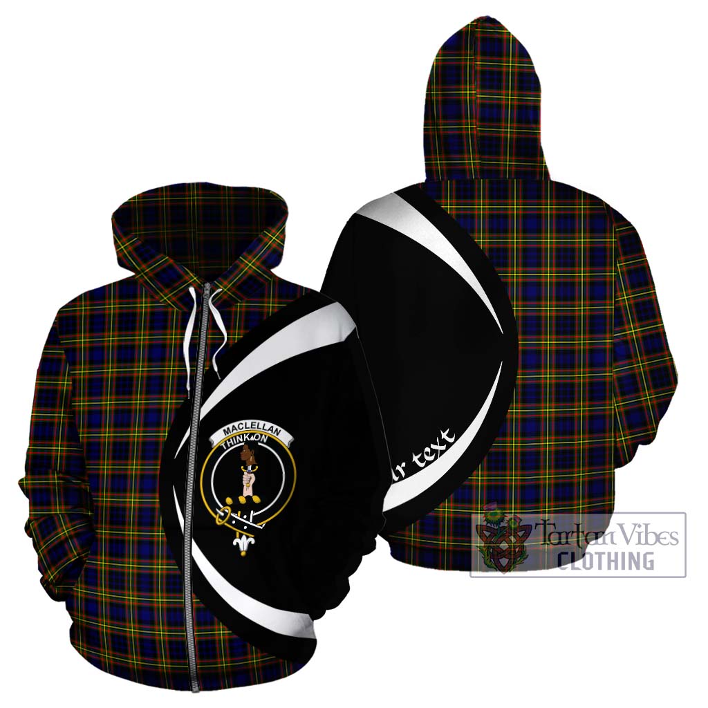 MacLellan Modern Tartan Hoodie with Family Crest Circle Style - Tartan Vibes Clothing