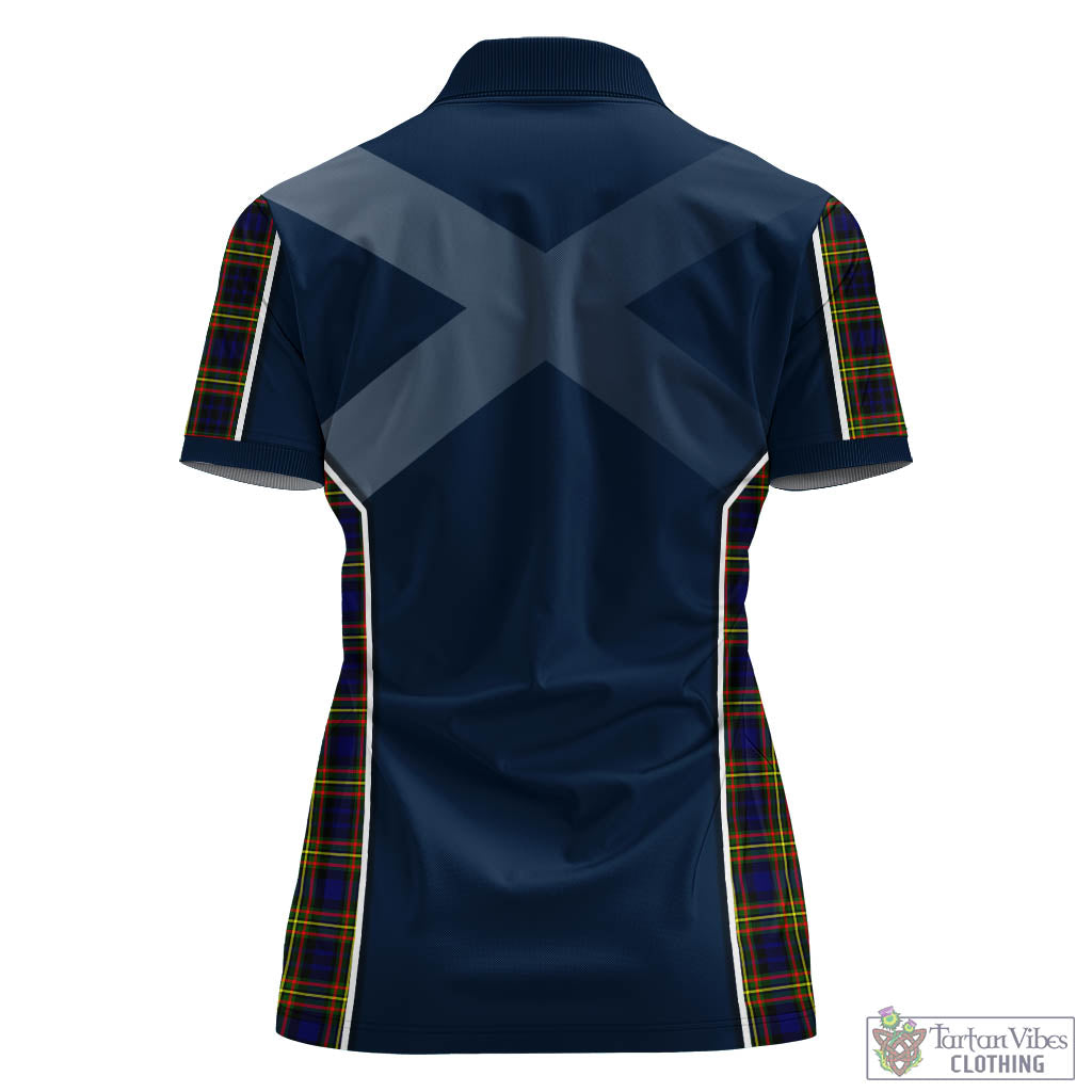 MacLellan Modern Tartan Women's Polo Shirt with Family Crest and Lion Rampant Vibes Sport Style - Tartan Vibes Clothing